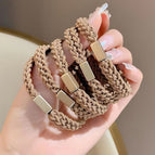 Braided gold tube [dark coffee] 1 piece