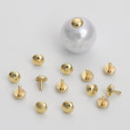 Copper nail cap 4x 5mm electroplated 14K gold 10/bag
