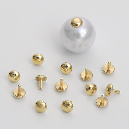 Copper Pattern Nail Cap 14K Gold Handmade DIY Pearl Pendant Plug Bracelet Necklace T-pin Jewelry Accessories