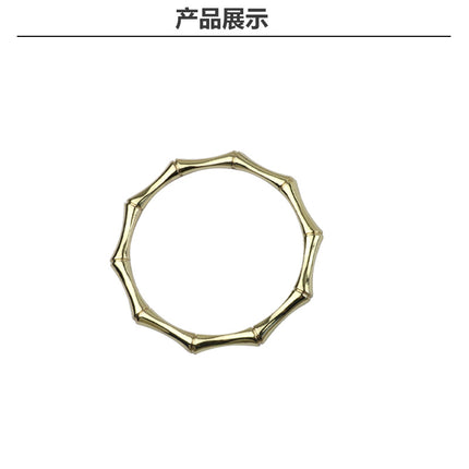 Luggage hardware accessories metal handle handbag DIY circle handle light gold bamboo knuckle hand handle