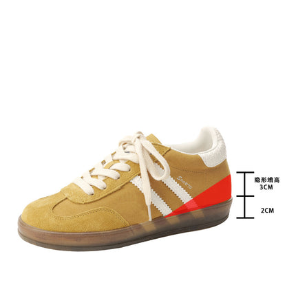 Women's Single Shoes 2026 New Retro Thick-Soled Height-Increasing German Training Shoes Versatile Lightweight Casual White Sneakers A-Gan Shoes