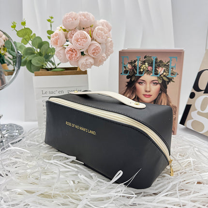 Cross-Border Cosmetic Bag, Toiletry Bag, Color-Blocked Pu Pillow Bag, Travel Portable High-Value Cosmetic Bag, Hand-Held Storage Bag
