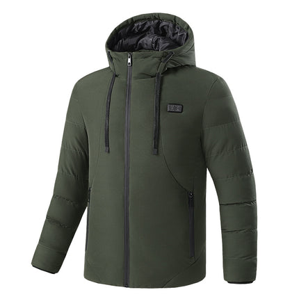 Cross-Border Smart Heating Clothing Cotton Jacket USB Rechargeable Warm Cotton Coat Electric Heating Hooded Constant Temperature Casual Wear for Men and Women