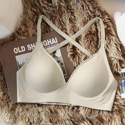 Waist-To-Hip Ratio Large U-Shaped Outward Expansion Bra for Women, Push-Up Small Chest to Make It Look Bigger, Cross-Back Seamless Bra for Summer