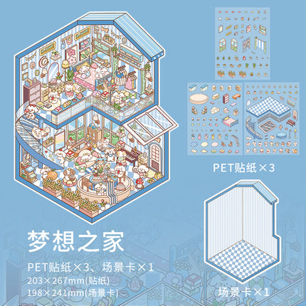 Cross-border Explosions Core Stranger Super Large 3D Stereo Landscape Stickers Decompression Microscale Scene Stickers DIY Cabin Fun Stickers