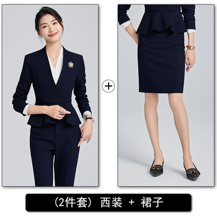 Professional Suit suit Women 2024 Spring and Autumn New Hotel Front Desk Formal Formal Dress Temperament Dress Overalls
