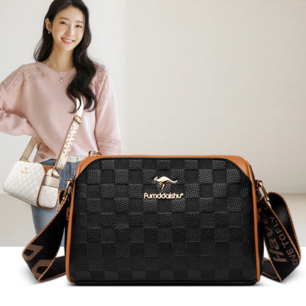 2026 New Multi-Layered Rhombus-Patterned Bag, Stylish Boston Pillow Bag, Fashionable and Versatile Commuter Shoulder and Crossbody Women's Bag