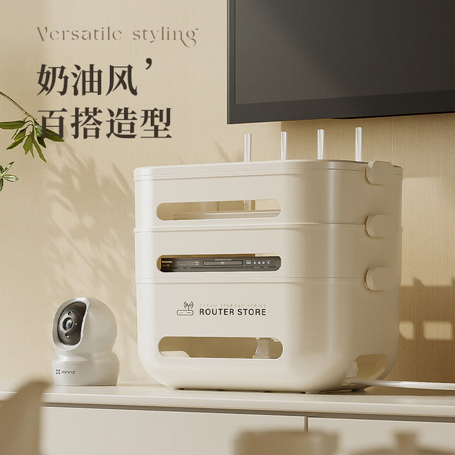Router wifi storage box TV set-top box storage rack socket wire arrangement desktop wireless light cat placement