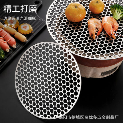 Round Carbon Grill Net Commercial Barbecue Grate Thickened Grill Net Round Grill Plate