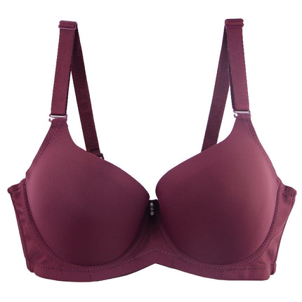 Cross-border foreign trade thin Cup European and American plus size bra glossy seamless gathered with steel ring chubby girl thin Amazon