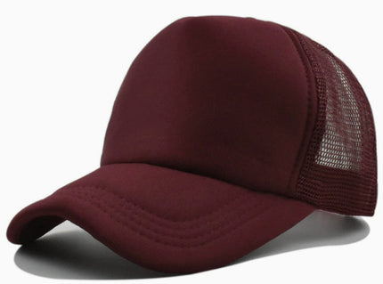 Amazon's Hottest Customized Sponge Mesh Cap for Men and Women Travel Advertising Double Solid Color Baseball Manufacturer Wholesale Buttoned Style