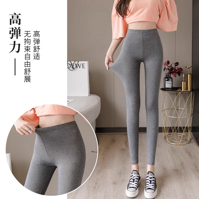 Source Nine-Point Thin Slim Fit Can Be Worn Outside in Spring and Autumn High-Elastic Seven-Point High-Waist Seamless Non-Curling Yoga Hair Replacement