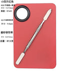 Red small square plate/set