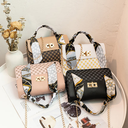 Cross-Border Export Fashion Handbags 2023 Small Bags Wholesale Printed Small Square Bags Chain Bags Crossbody Bags Shoulder Bags