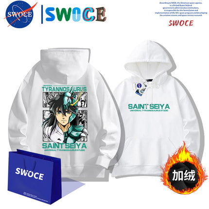 Saint Seiya Purple Dragon Hooded Sweater Men's Spring and Autumn Japanese Anime Young Student Loose Hoodie Jacket