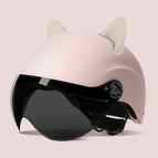 One size fits all / Summer helmet scrub powder + summer helmet sunscreen glasses + accessories (rabbit ears white)