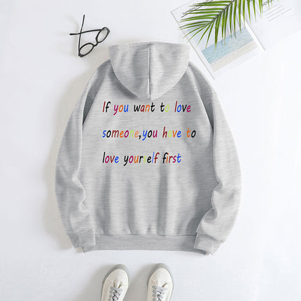 Fashion Joker Hoodie Back Letter Print