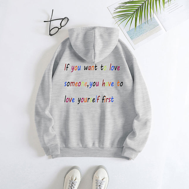 Fashion Joker Hoodie Back Letter Print