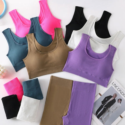 Spring new nylon leisure sports vest suit sponge cushion women fitness vest factory direct wholesale