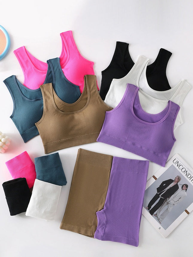 Spring new nylon leisure sports vest suit sponge cushion women fitness vest factory direct wholesale
