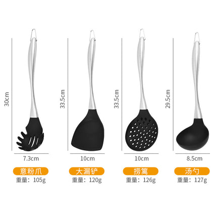 Food Grade Silicone 11 Pieces Kitchenware suit Stir-frying Shovel Non-stick Pan Silicone Colander Pot Stir-frying Spoon Soup Spoon