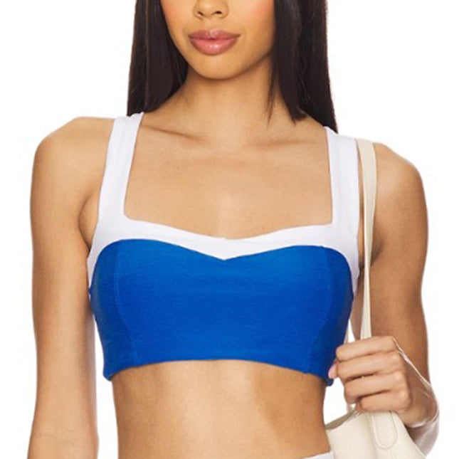 New Cross-Border European and American Fashion Contrasting Color Sports Yoga Clothing Sports Fitness Yoga Suit with Removable Chest Pad