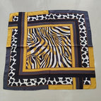 Zebra leopard yellow silk scarf square scarf