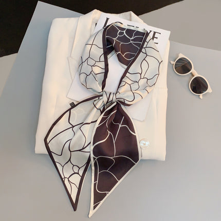 2025 New Long Scarf Korean Style Printed Temperament Scarf Summer Fashion Decorative Bangle Scarf Factory Wholesale