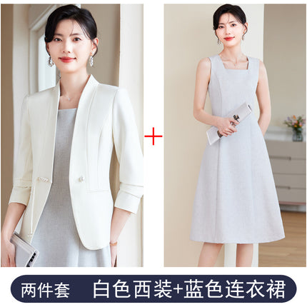 Spring and Autumn Fashion Elegant Business Wear Women's dress Two-piece OL Commuter Beautician White-collar Dress Overalls