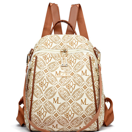 Backpack Women's 2024 New Arrival Letter Printed Korean-Style Light Fashionable All-Match Large Capacity Casual Women's Bag Student Bag