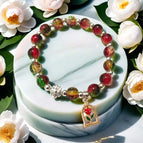 Bd01 crow heart gold frame rose bracelet