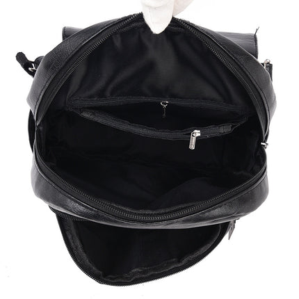 2024 New Fashion Backpack Women's PU Soft Leather Small Backpack Korean Style Distinctive Women's Backpack Trendy Dual-purpose Chest Bag