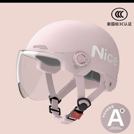 New National Standard 3C Certified Electric Vehicle Helmet for Men, Summer, Women's Battery Motorcycle Half Helmet, Lightweight Anti-Collision Helmet
