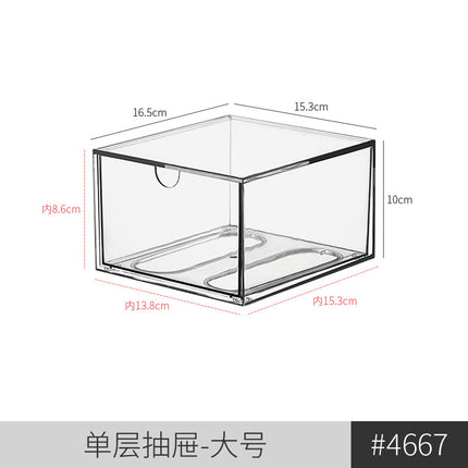 Desktop drawer transparent sundries cosmetics stationery pen note hand account tableware storage box mirror cabinet organizing box
