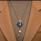 4. Grind chain gold plated oil blue crystal tulip