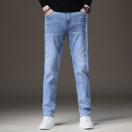 Xintang Jeans Men's Autumn and Winter Velvet Warm Slim Straight Men's Thickeneded Cold-Resistant Men's Casual Long Pants