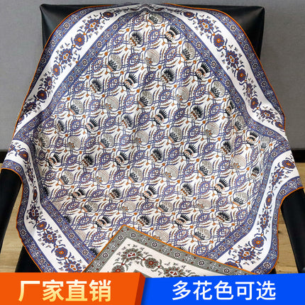 [Thistle Flower Story] Heavy Weightweight 18 Mumi Twill Silk Scarf Women's Mulberry Silk Double-Sided Printed Large Square Scarf Shawl