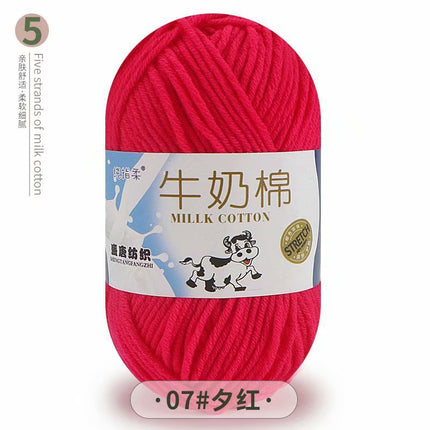 5-Strand Milk Cotton Self-Woven Scarf Medium Thick Thread Ball Blanket Crochet DIY Material Package Wool Ball Hand Knitted Bag Thread