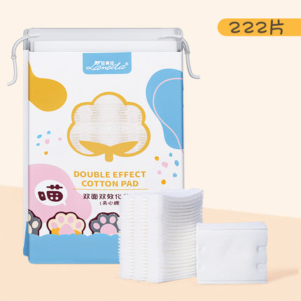 Lmltop New 222-Piece Sandwich Makeup Remover Cotton Cartoon Cat Claw Double-Sided Thickeneded Makeup Cotton Stretch Cotton Wet Compress Cotton
