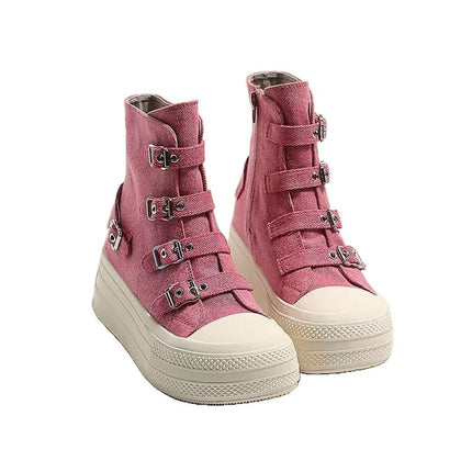 2025 Fall Hot-Selling Thick-Soled Canvas Shoes Student Flat Shoes Platform Casual Versatile Korean Style Women's Shoes