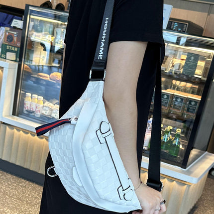 Trendy Brand Popular Bag Women's 2025 New Fashion Plaid Crossbody Bag Chest Bag Casual Ins Waist Bag Dumpling Bag Trendy