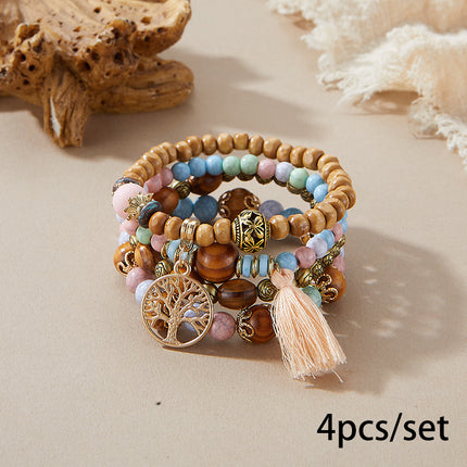 European and American Cross-Border Hot-Selling New Bohemian Bracelets Creative Tassel Multi-Layer Beaded Bracelets Fashion Jewelry