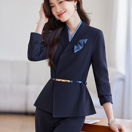 Cross-Border Flight Attendant Professional Suit Set for Women, Announcer, Art Exam Host, Formal Attire, Front Desk Receptionist, Beauty Salon Work Uniform