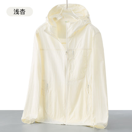 UPF50 Summer New Sunscreen Clothing Couple's Outdoor Anti-ultraviolet Skin Clothing Ice Silk Breathable Hooded Windbreaker