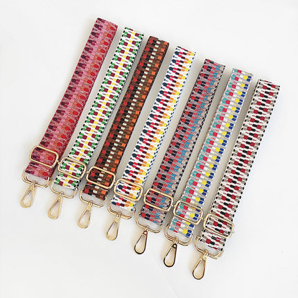 New Shoulder Strap Accessories Woven Strap for Women's Bags Wide Shoulder Strap Single Shoulder Crossbody Extended Strap Adjustable Bag Strap Embroidery Color Contrast