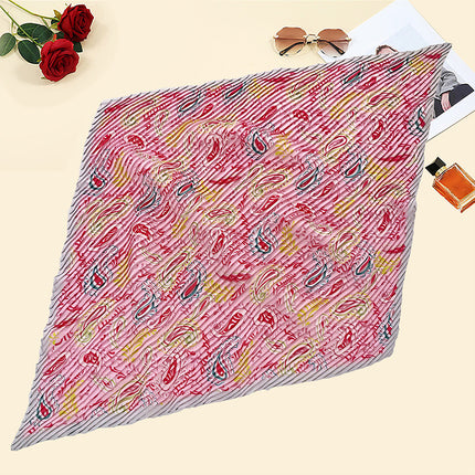 New wrinkled small square scarf female Korean imitation silk printed wrinkled small scarf Joker scarf decorative scarf wholesale