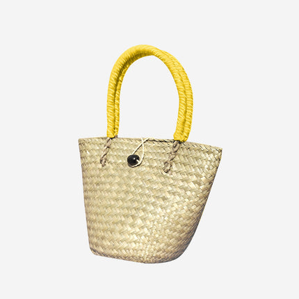Women's Shoulder Beach Bag New Woven Bag Straw Tote Bag Korean Style Fashion Women's Bag Vegetable Basket Handbag Factory
