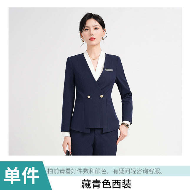 Jewelry Store Work Clothes Women's Autumn and Winter Temperament Goddess Fan Gan Practice Work Clothes OL Formal Occasion Professional Formal Suit Dress