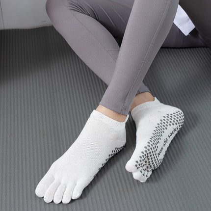 Toesox quality new gradient yoga socks tie-dyed backless five-finger socks sports pilates dispensing non-slip socks