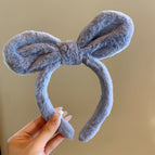 Gray plush rabbit ear headband (DN1523)